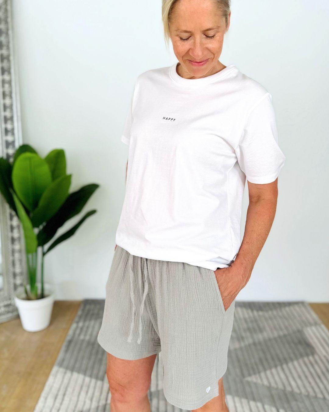 Herzlein® Musselin Shorts in Grau