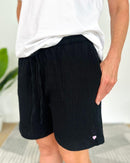 Herzlein® Musselin Shorts in Schwarz