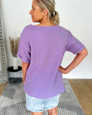Herzlein® Musselin Tunika Shirt "3 Herzchen" in Lavendel
