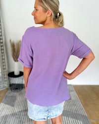 Herzlein® Musselin Tunika Shirt "3 Herzchen" in Lavendel