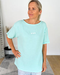 Herzlein® Musselin Tunika Shirt "3 Herzchen" in Mint