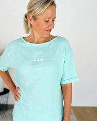 Herzlein® Musselin Tunika Shirt "3 Herzchen" in Mint