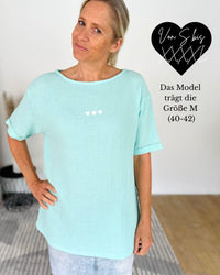 Herzlein® Musselin Tunika Shirt "3 Herzchen" in Mint
