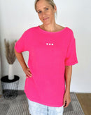 Herzlein® Musselin Tunika Shirt "3 Herzchen" in Pink