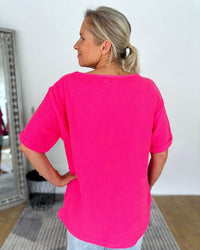 Herzlein® Musselin Tunika Shirt "3 Herzchen" in Pink