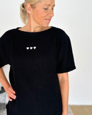 Herzlein® Musselin Tunika Shirt "3 Herzchen" in Schwarz