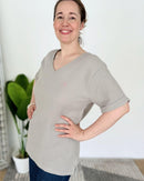 Herzlein® Musselin Tunika Shirt mit "Herzchen-Stick" in Grau