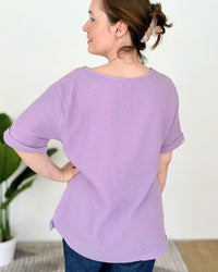 Herzlein® Musselin Tunika Shirt mit "Herzchen-Stick" Lavendel