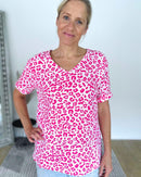 Herzlein® Musselin Tunika Shirt mit "Herzchen-Stick" in Leo Pink