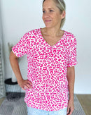 Herzlein® Musselin Tunika Shirt mit "Herzchen-Stick" in Leo Pink