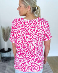 Herzlein® Musselin Tunika Shirt mit "Herzchen-Stick" in Leo Pink