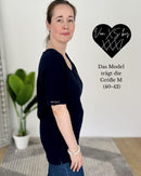 Herzlein® Musselin Tunika Shirt mit "Herzchen-Stick" in Navy Blau
