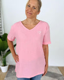 Herzlein® Musselin Tunika Shirt mit "Herzchen-Stick" in Rosa