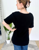Herzlein® Musselin Tunika Shirt mit "Herzchen-Stick" Schwarz
