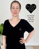 Herzlein® Musselin Tunika Shirt mit "Herzchen-Stick" Schwarz