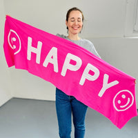 Herzlein® Schal "Happy" in Pink - Weiß