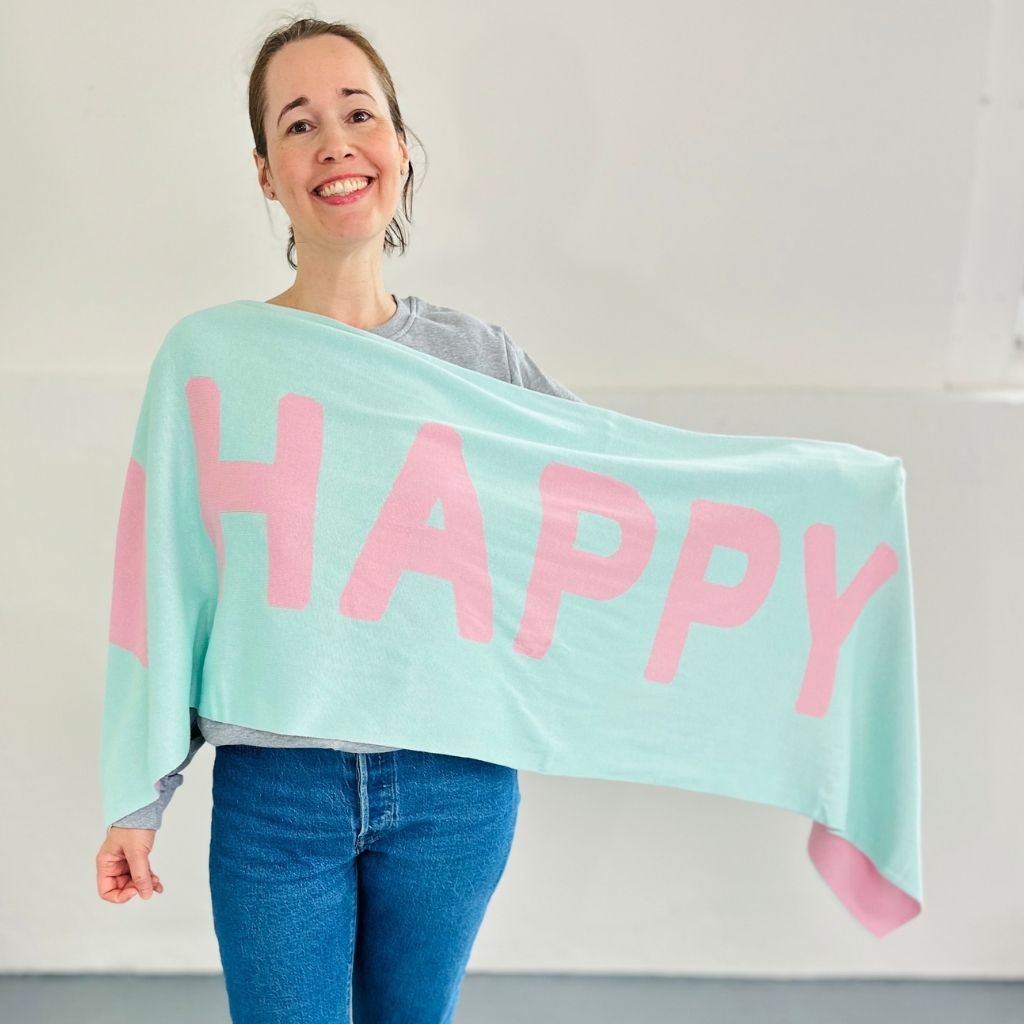 Herzlein® Schal "Happy" in Mint - Rosa