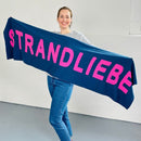 Herzlein® Schal "Strandliebe" in Navy Blau - Rosa