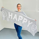 Herzlein® Schal "Happy" in Grau - Weiß