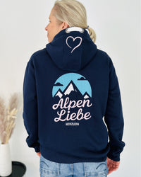 Herzlein® Hoodie "Alpenliebe" in Navy Blau