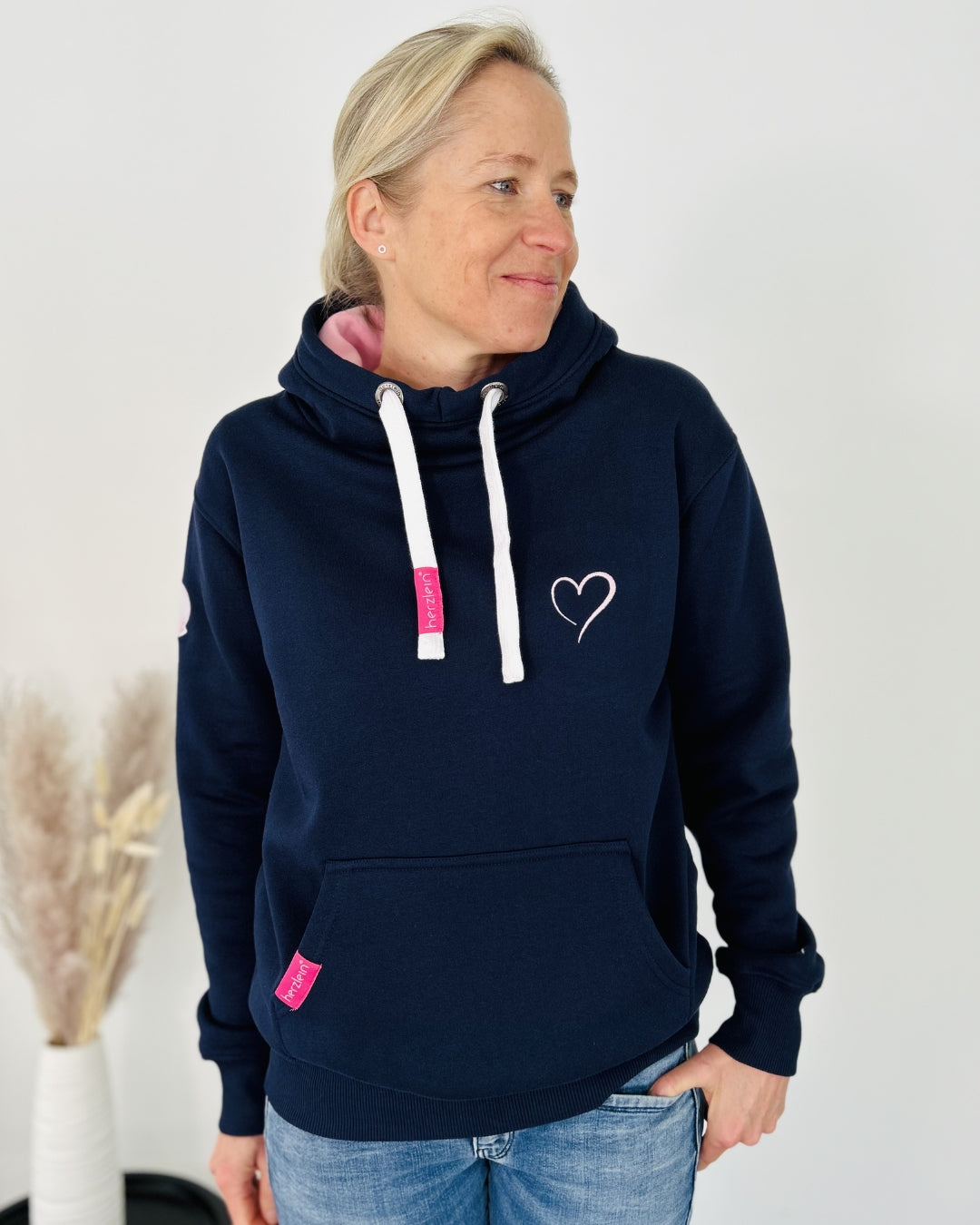 Herzlein® Hoodie "Alpenliebe" in Navy Blau