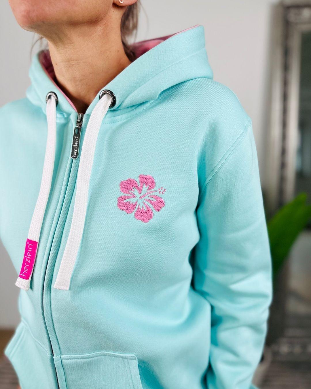 Herzlein® Sweatjacke "Freude Liebe Glück" in Mint