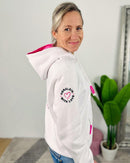 Herzlein® Sweatjacke "Freude Liebe Glück" in Weiß