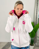 Herzlein® Sweatjacke "Freude Liebe Glück" in Weiß