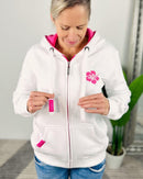 Herzlein® Sweatjacke "Freude Liebe Glück" in Weiß