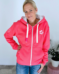 Herzlein® Sweatjacke "Freude Liebe Glück" in Erdbeer
