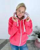 Herzlein® Sweatjacke "Freude Liebe Glück" in Erdbeer