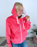 Herzlein® Sweatjacke "Freude Liebe Glück" in Erdbeer