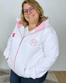 Herzlein® Sweatjacke "Glücklich" in Weiß