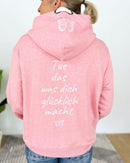 Herzlein® Sweatjacke "Glücklich" in meliertem Rosa