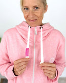 Herzlein® Sweatjacke "Glücklich" in meliertem Rosa