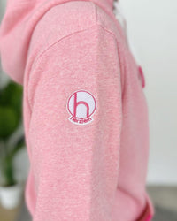 Herzlein® Sweatjacke "Glücklich" in meliertem Rosa