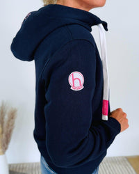 Herzlein® Sweatjacke "Glücklich" in Navy