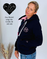 Herzlein® Sweatjacke "Glücklich" in Navy
