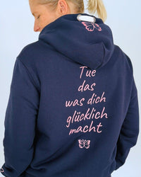 Herzlein® Sweatjacke "Glücklich" in Navy
