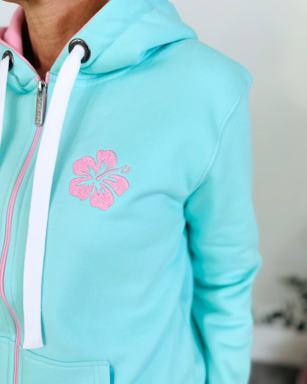 Herzlein® Sweatjacke "Happy Life" in Mint