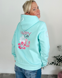 Herzlein® Sweatjacke "Happy Life" in Mint