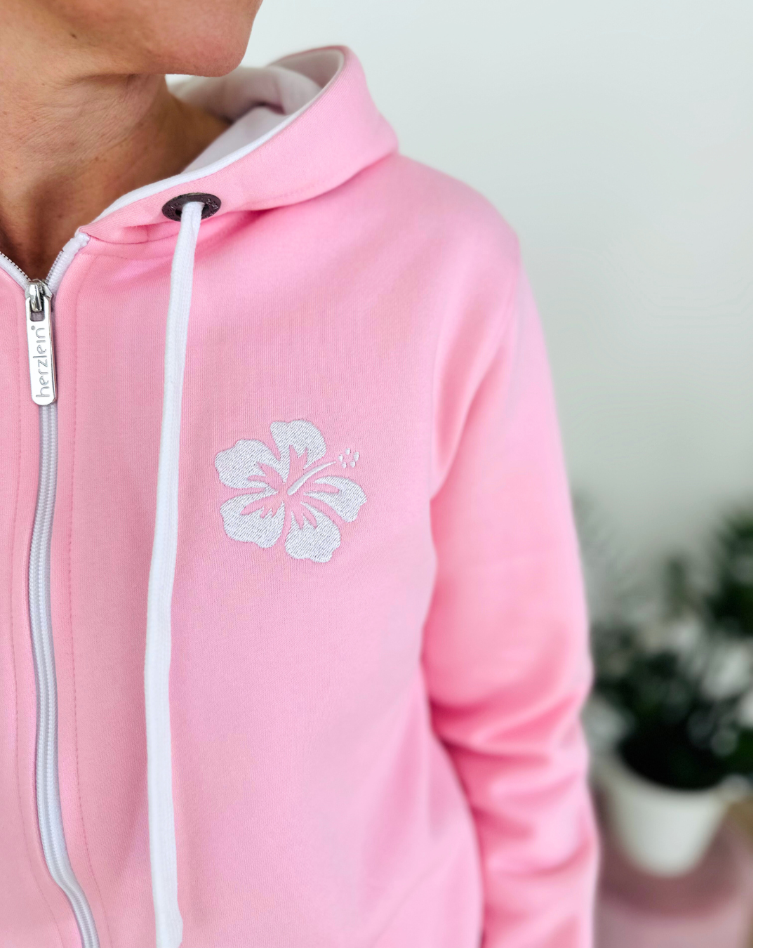 Herzlein® Sweatjacke "Happy Life" in Rosa