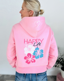 Herzlein® Sweatjacke "Happy Life" in Rosa