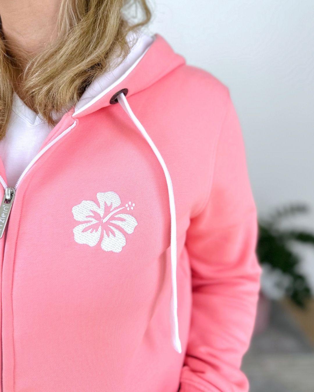 Herzlein® Sweatjacke "Happy Life" in Coral