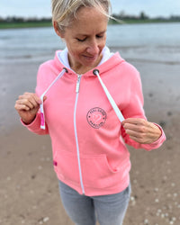 Herzlein® Sweatjacke "Hello Sunshine" in Coral