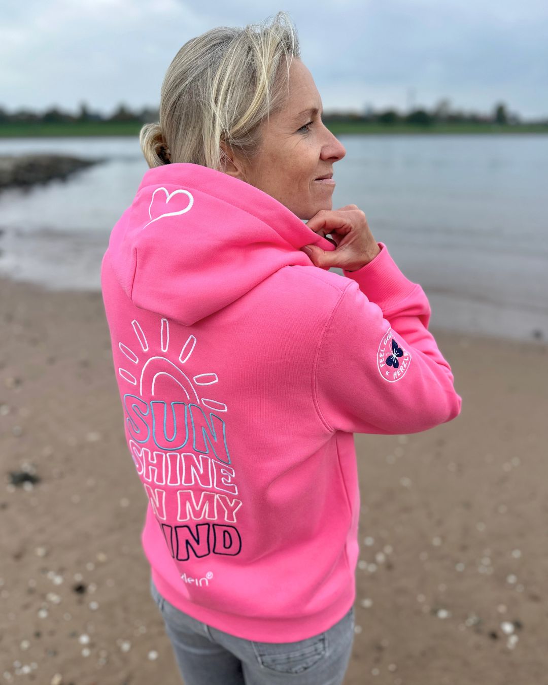 Herzlein® Sweatjacke "Sunshine on my Mind" in Pink