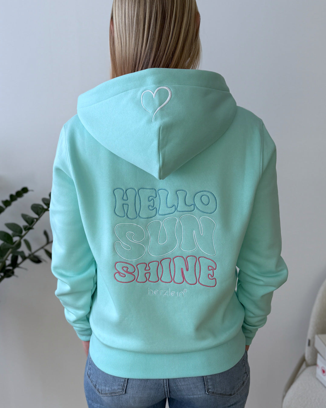 Herzlein® Sweatjacke "Hello Sunshine" in Mint