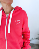 Herzlein® Sweatjacke "Love Your Life" in Erdbeer