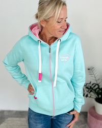 Herzlein® Sweatjacke "Strand Meer Sonne" in Mint