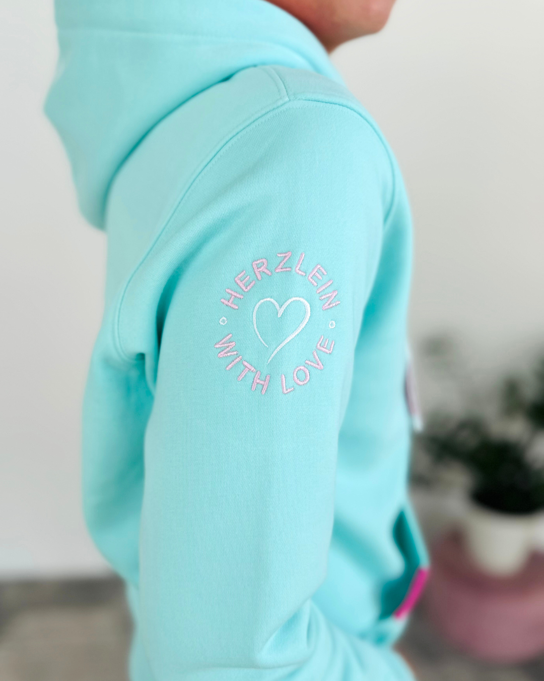 Herzlein® Sweatjacke "Strand Meer Sonne" in Mint